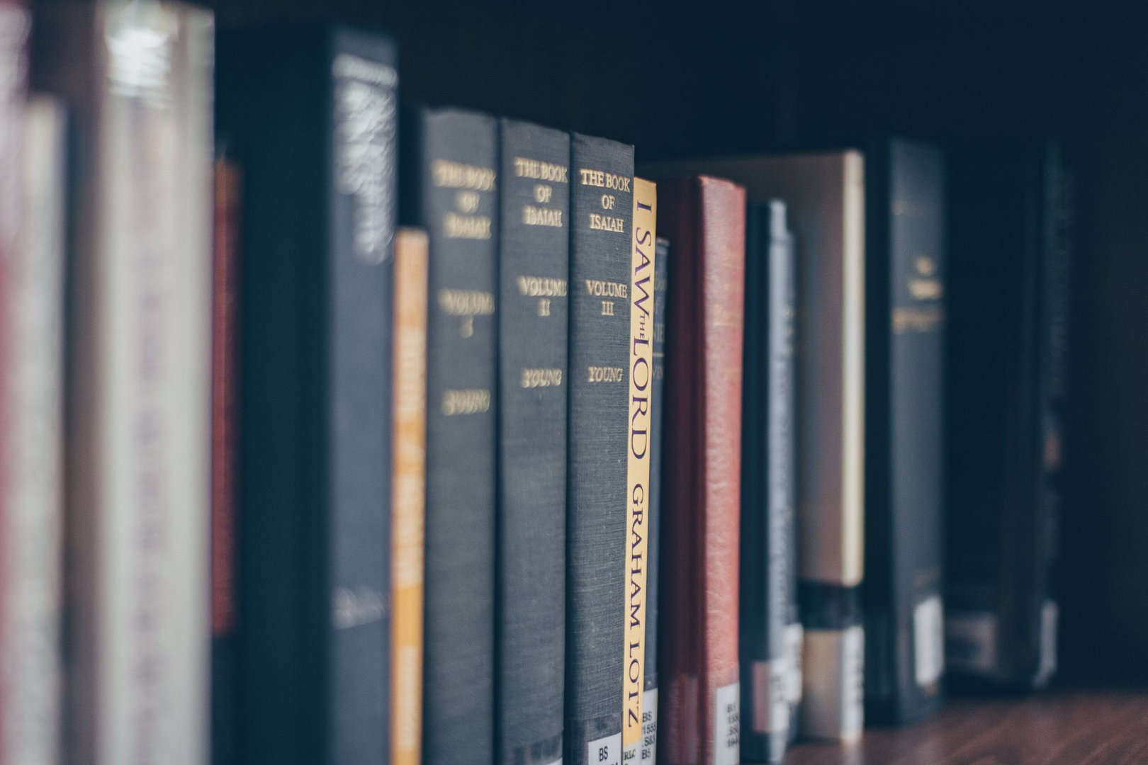 A row of books on a shelf
