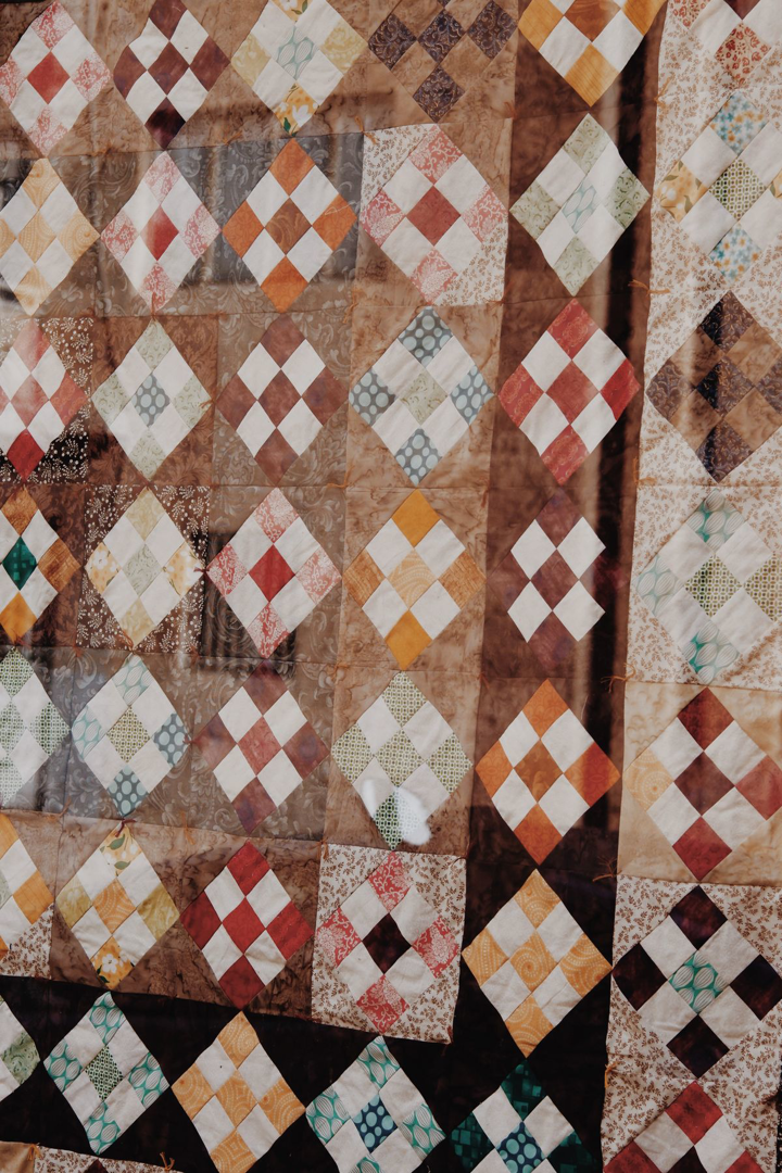 A handmade patchwork quilt